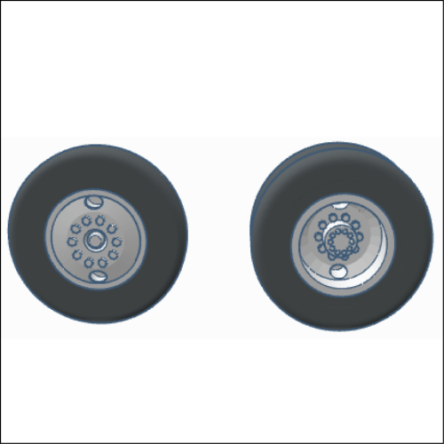 2 hole Bud Steel Wheel set (includes axles)